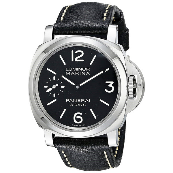 Panerai Men's PAM00510 Luminor Marina 1950 Acciaio 8 Days Hand Wind Black Leather Watch