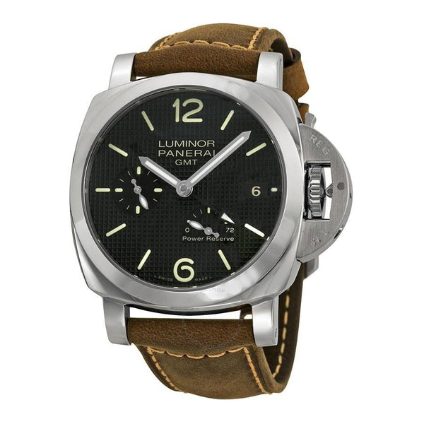 Panerai Men's PAM00537 Luminor Marina 1950 3 Days GMT Poer Reserve Acciaio Automatic Brown Leather Watch