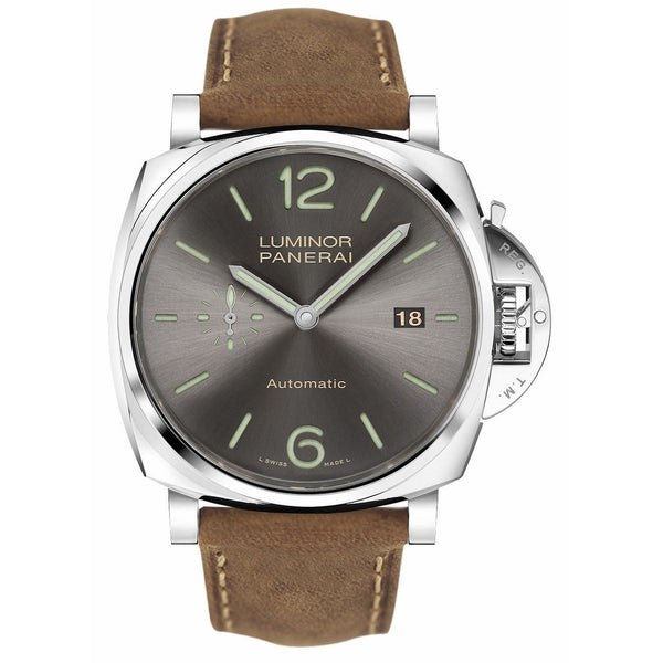 Panerai Men's PAM00904 ACCIAIO Brown Leather Watch