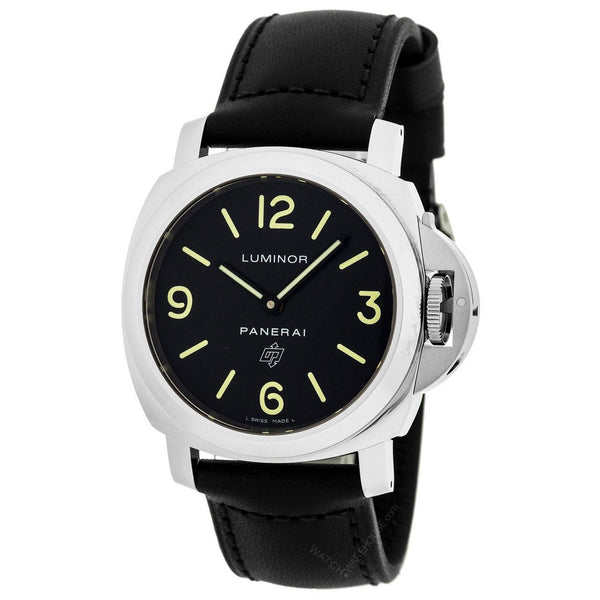 Panerai Men's PAM01000 Luminor Automatic Black Leather Watch