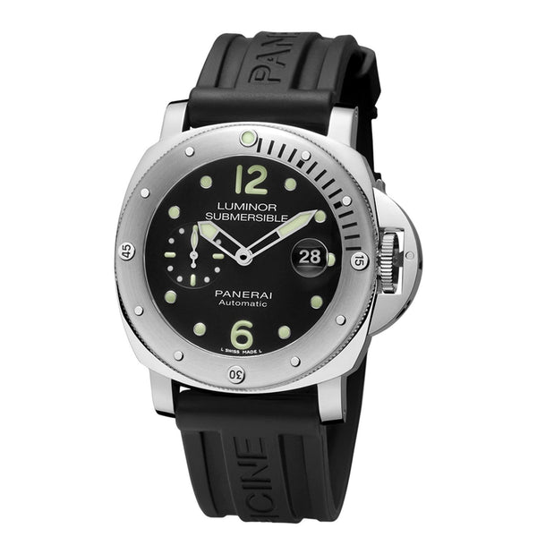 Panerai Men's PAM01024 Luminor Automatic Black Rubber Watch
