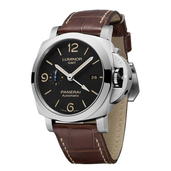Panerai Men's PAM01320 Luminor GMT Automatic Brown Leather Watch