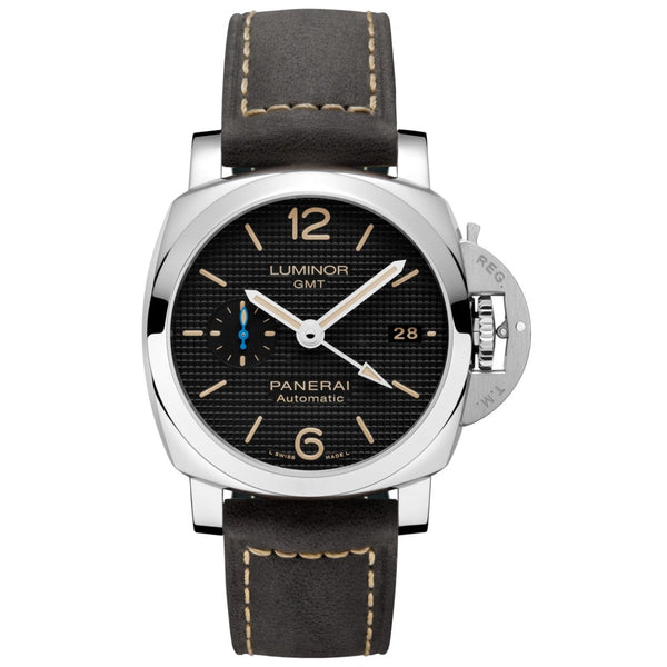 Panerai Men's PAM01535 Luminor Chronograph Automatic GMT Brown Leather Watch