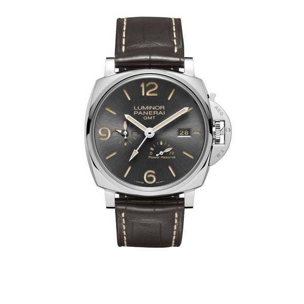 Panerai Men's PAM0944 Luminor Due GMT Brown Leather Watch
