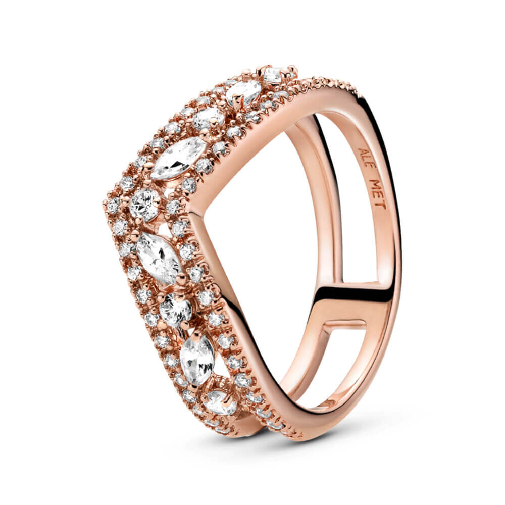 Pandora Sparkling Marquise Double Wishbone CZ Ring