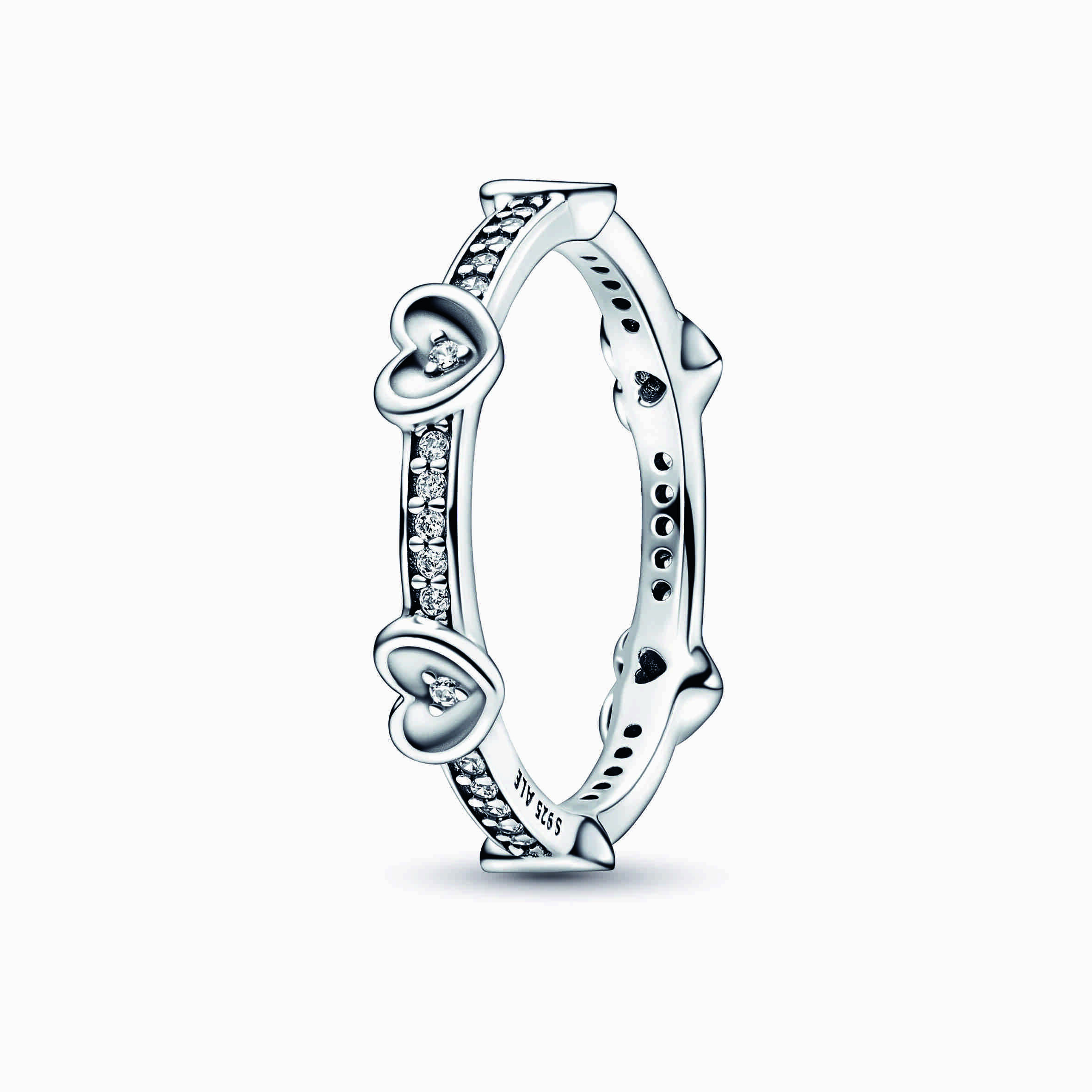 Pandora Radiant Sparkling Hearts Ring