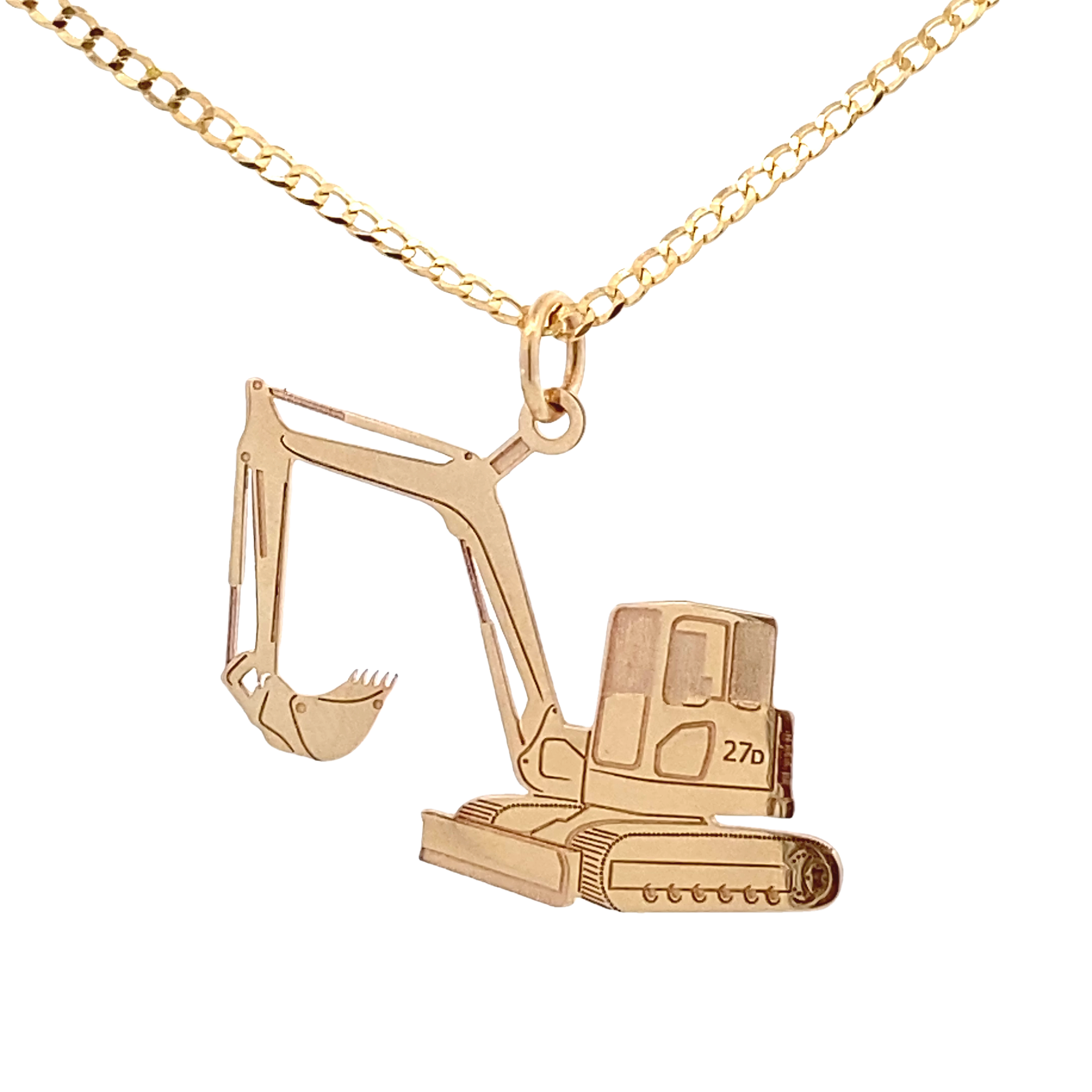 14K Gold Excavator Pendant