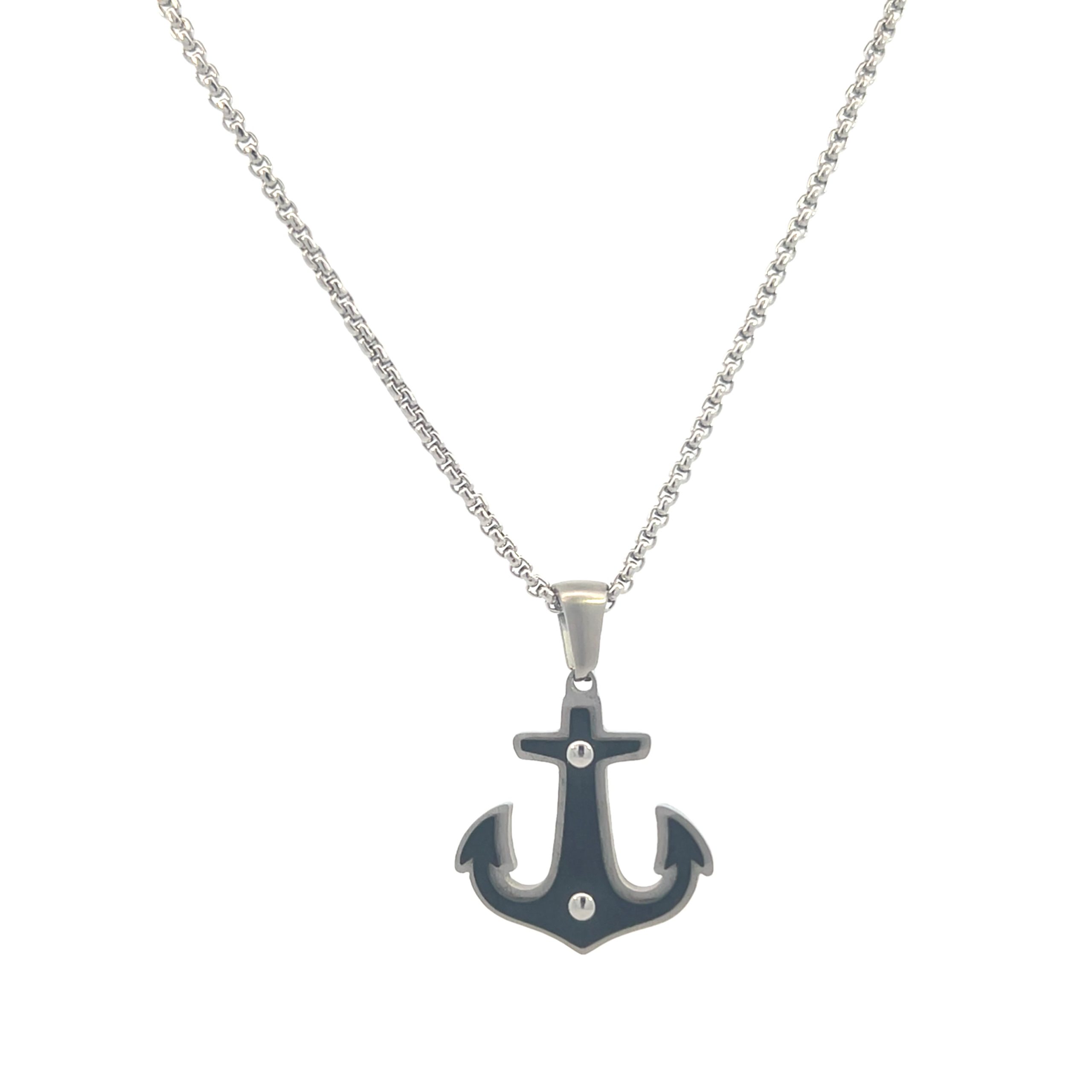 Hector By Marcello Pane Necklace Anchor Black