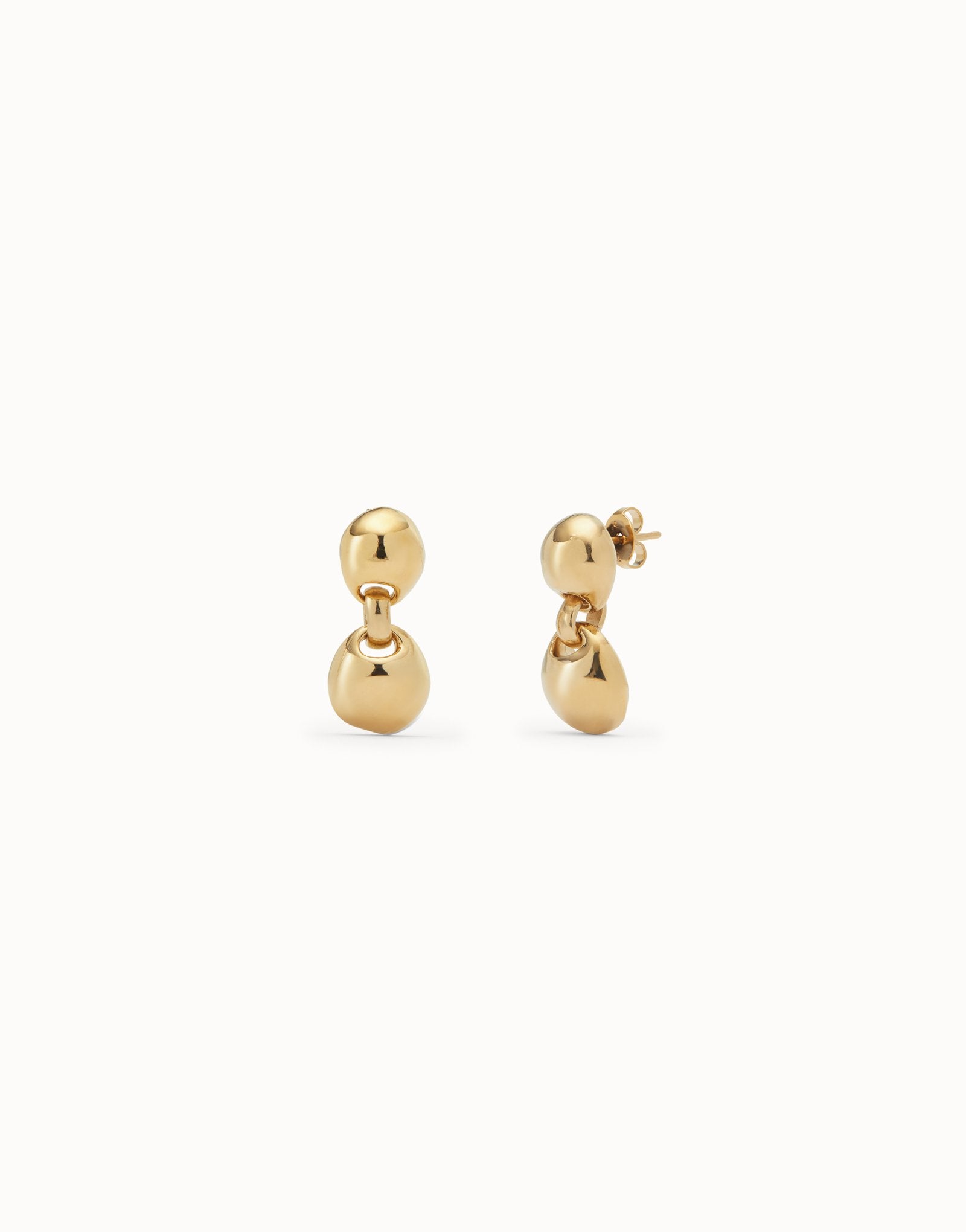 SER INTREPIDA- 18k Gold-Plated Earrings with Two Beads