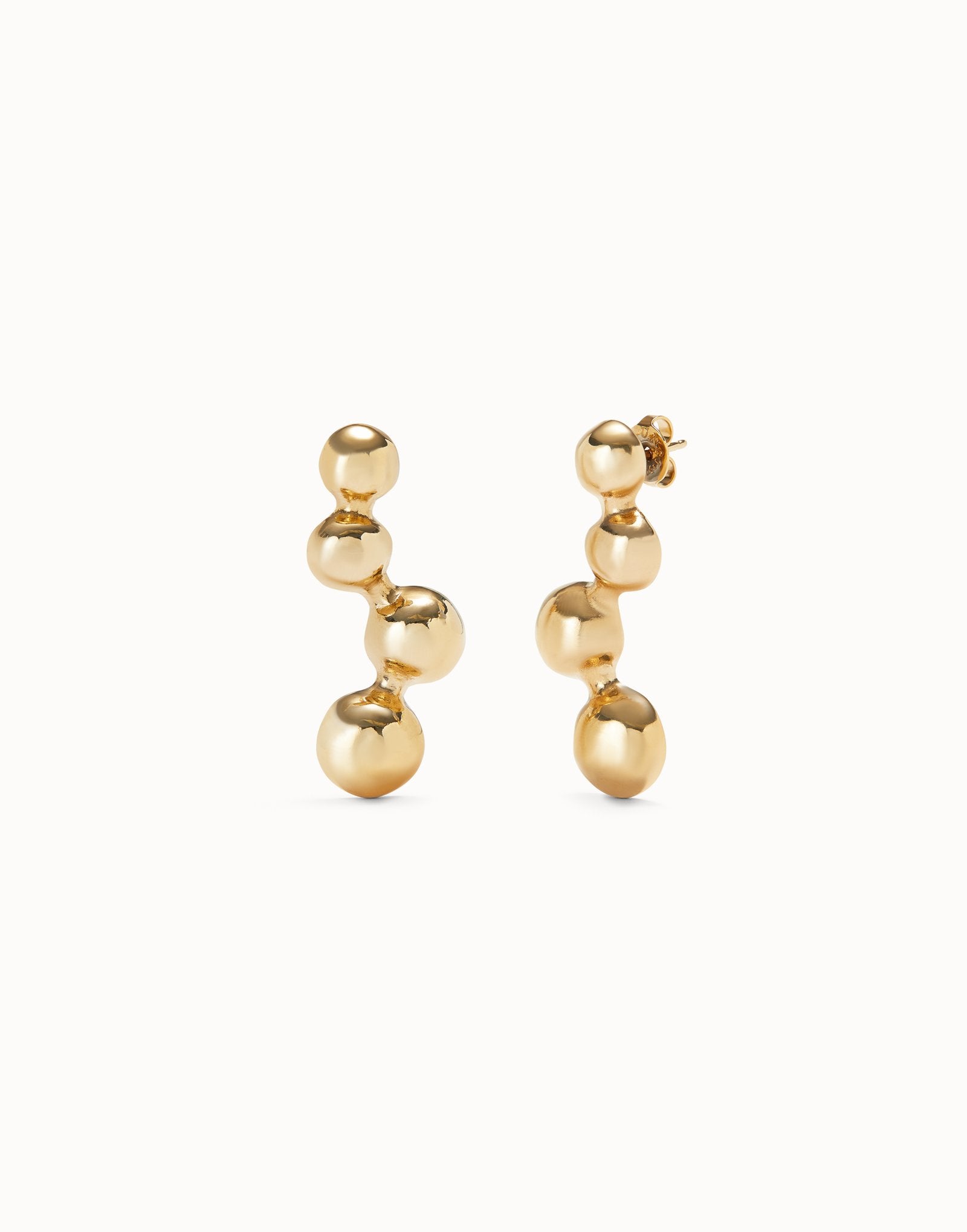 SER INTREPIDA- 18k Gold-Plated Earrings with Four Bubble Shaped Beads