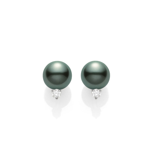 Mikimoto Black South Sea Cultured Pearl Stud Earrings