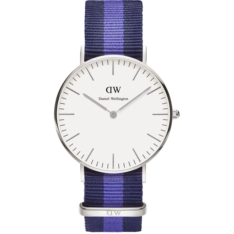 Classic Swansea Watch (Navy Blue-Purple/Silver)