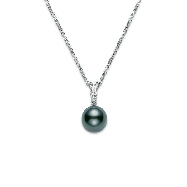 Mikimoto Morning Dew Black South Sea Cultured Pearl Pendant – 18K White Gold
