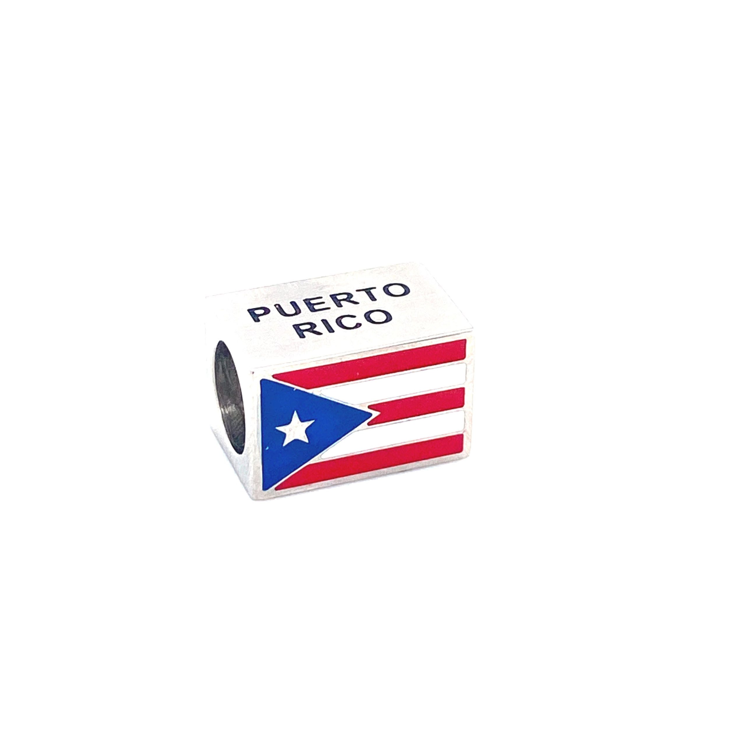 Puerto Rico Flag Steel Link (Red/Blue/White)