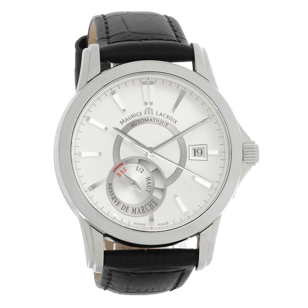 Maurice Lacroix Men's PT6088-SS001-130 Pontos Black Leather Watch