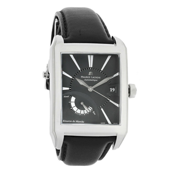 Maurice Lacroix Men's PT6167-SS001-330 Pontos  Black Leather Watch