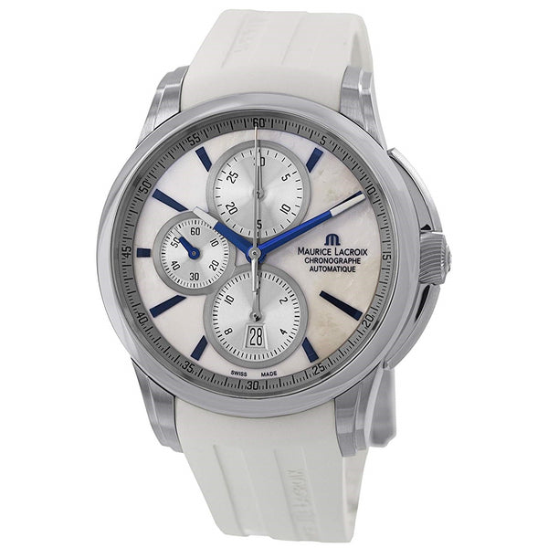 Maurice Lacroix Men's PT6188-SS001-132 Pontos Chronograph Automatic Chronograph White Rubber Watch