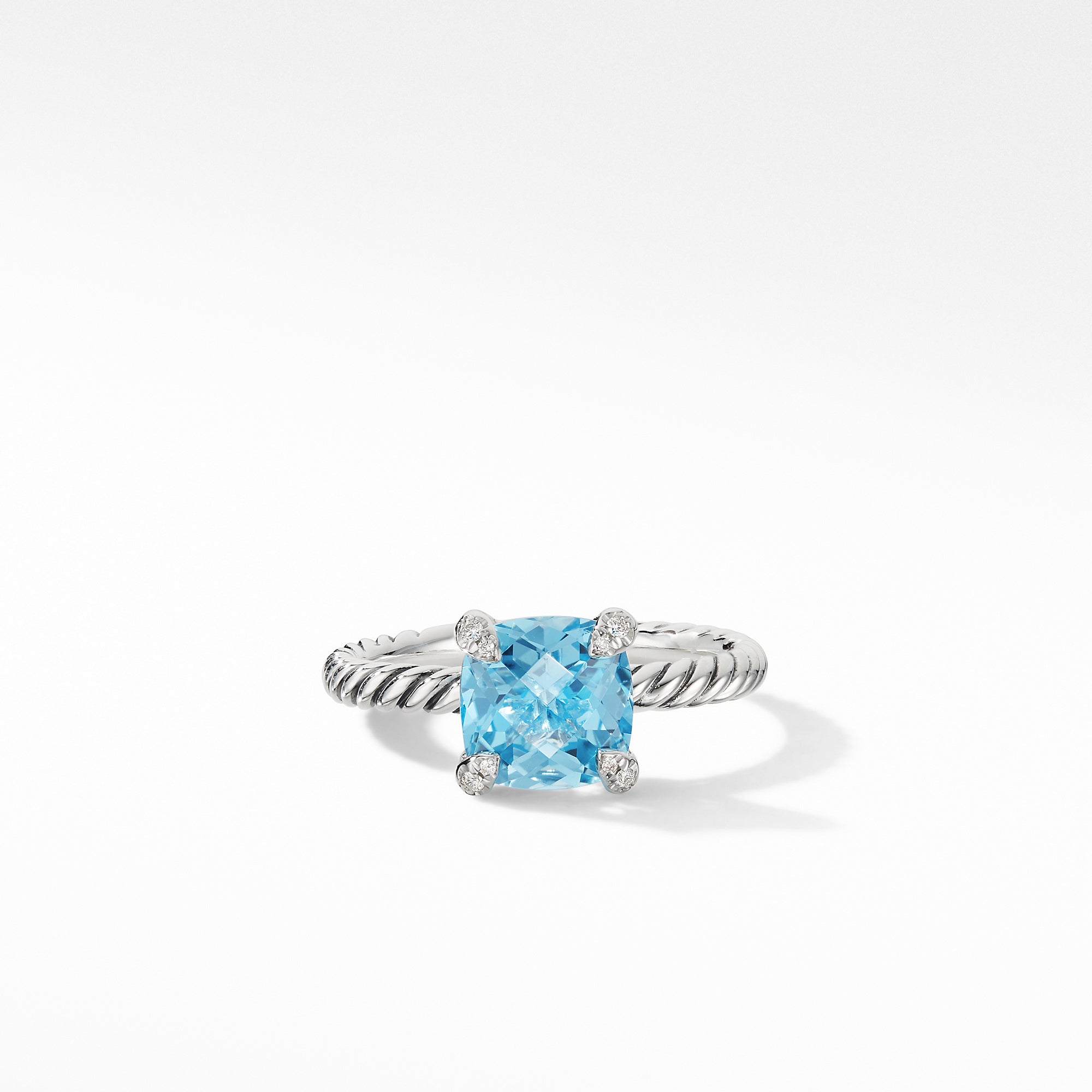 David Yurman Chatelaine® Ring with Blue Topaz and Diamonds - R16329DSSABTDI