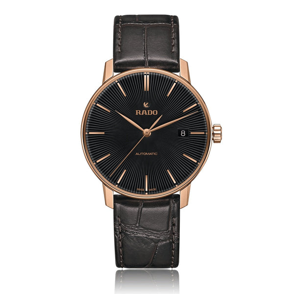 Rado Men's R22861165 Coupole Classic Black Leather Watch
