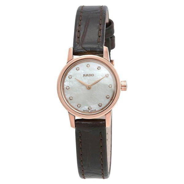 Rado Women's R22891915 Coupole Classic Diamond Brown Leather Watch