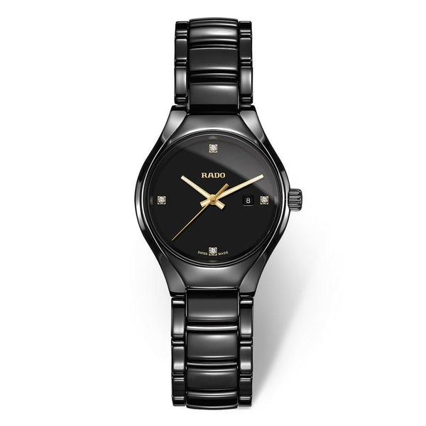 Rado Women's R27059712 TRUE Diamond Black Ceramic Watch