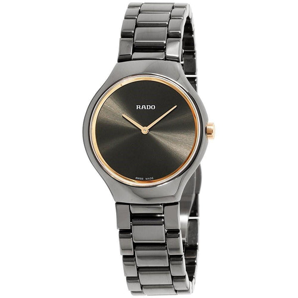 Rado Women's R27956132 True Thinline Black Ceramic Watch