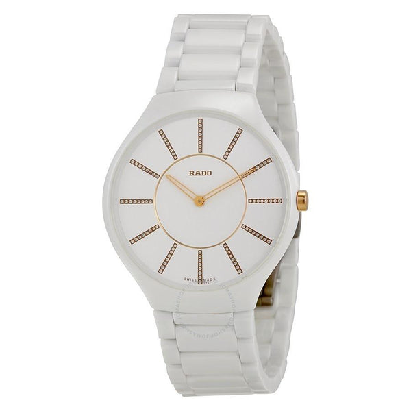 Rado Men's R27957702 True Thinline Jubile White Ceramic Watch