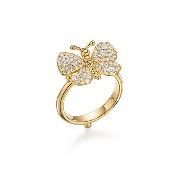 Temple St. Clair 18k Snow Butterfly Ring - R31829-PVBFLY