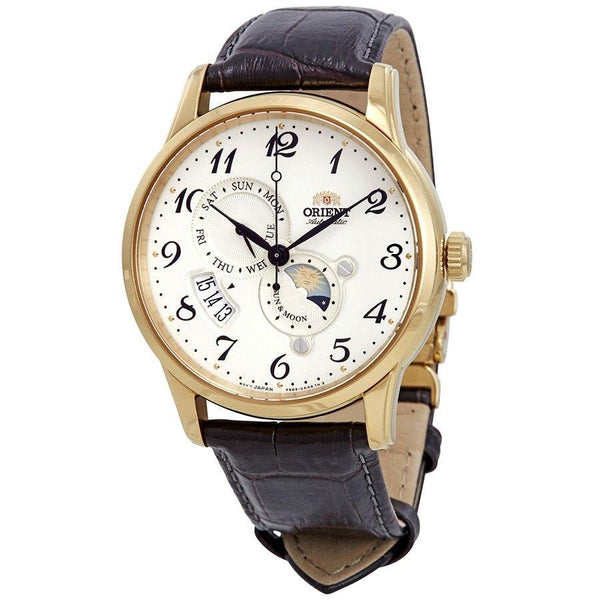 Orient Men's RA-AK0002S Classic Moonphase Automatic Brown Leather Watch