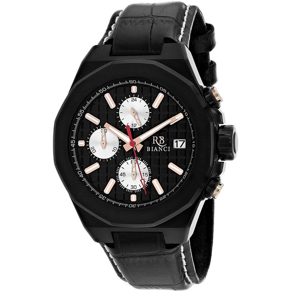 Roberto Bianci Men's RB0132 Fratelli Chronograph Black Leather Watch