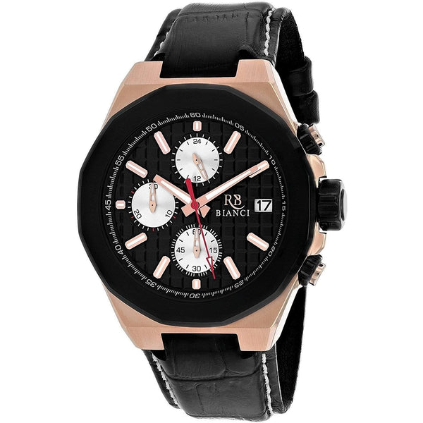Roberto Bianci Men's RB0133 Fratelli Chronograph Black Leather Watch