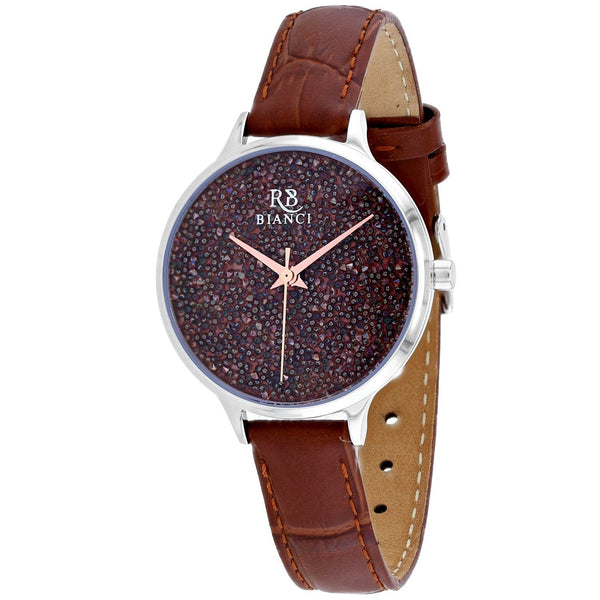 Roberto Bianci Women's RB0240 Gemma Sets of Crystal Brown Leather Watch