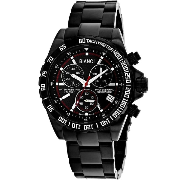 Roberto Bianci Men's RB18780 Battaglia Chronograph Black Stainless Steel Watch
