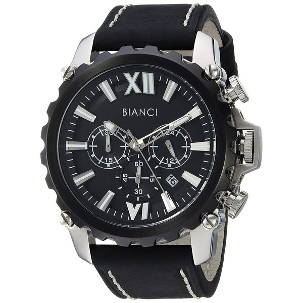 Roberto Bianci Men's RB54490 Vesuvio Chronograph Black Leather Watch