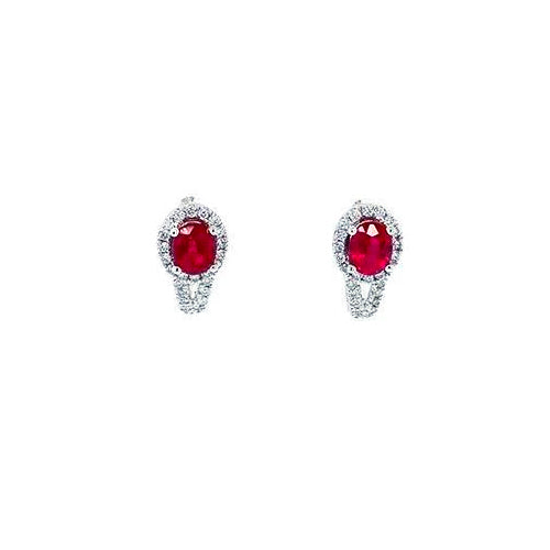 Ruby Diamond Earrings
