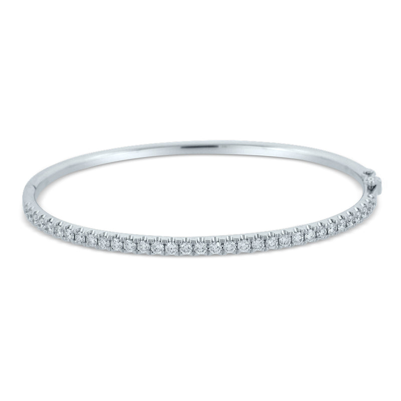PRIVE' 18K WHITE GOLD 1.27CT HINGED DIAMOND BANGLE