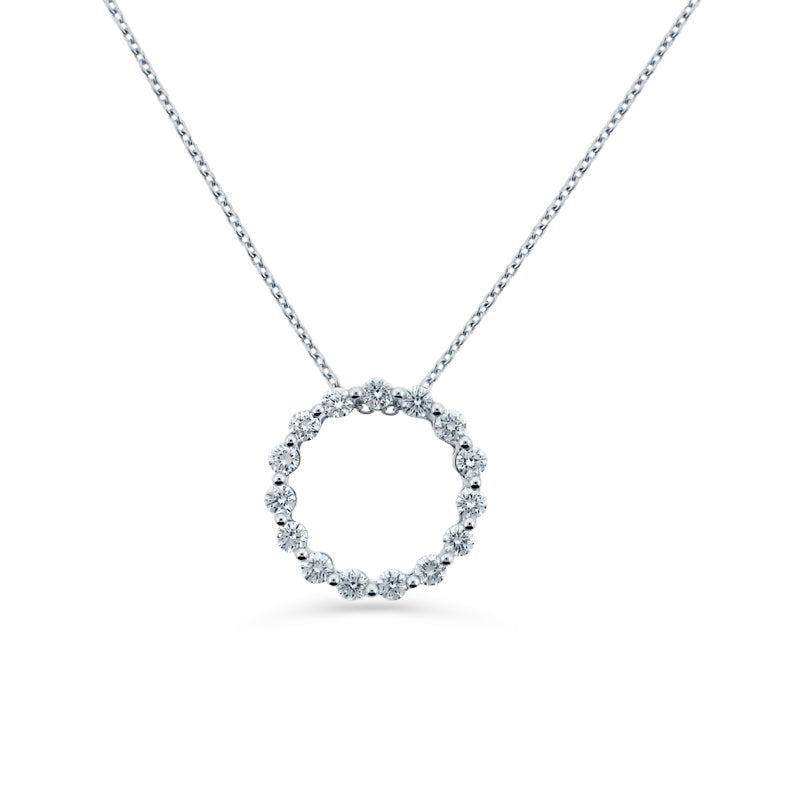 PRIVE' 18K WHITE GOLD 0.39CT CIRCLE OF LIFE PENDANT