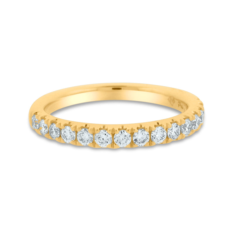 PRIVE' 18K YELLOW GOLD 0.50CT DIAMOND 1/2 WAY BAND