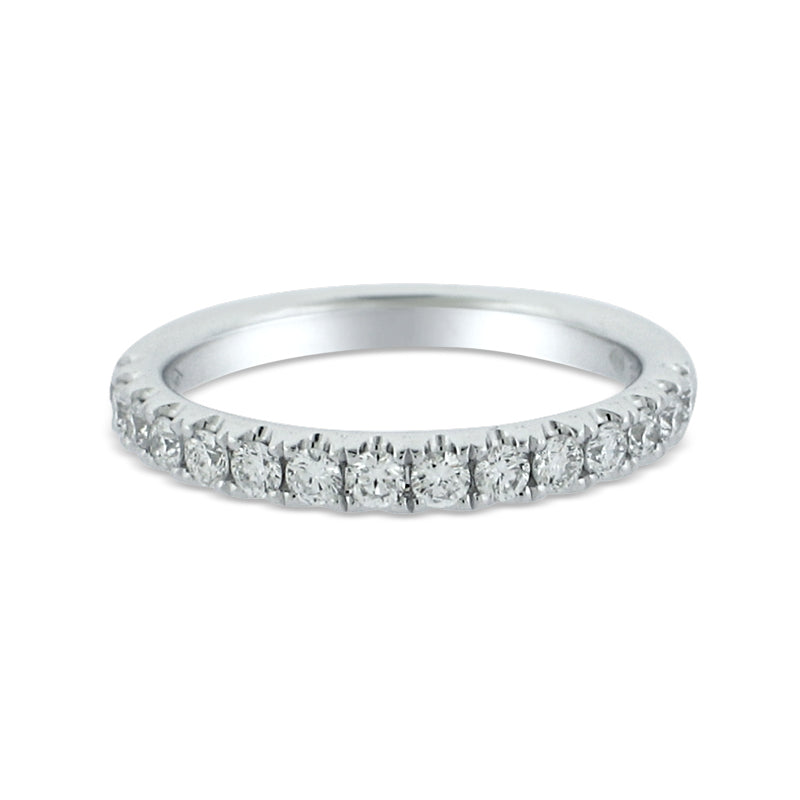 PRIVE' 18K WHITE GOLD 0.50CT DIAMOND 1/2 WAY WEDDING BAND