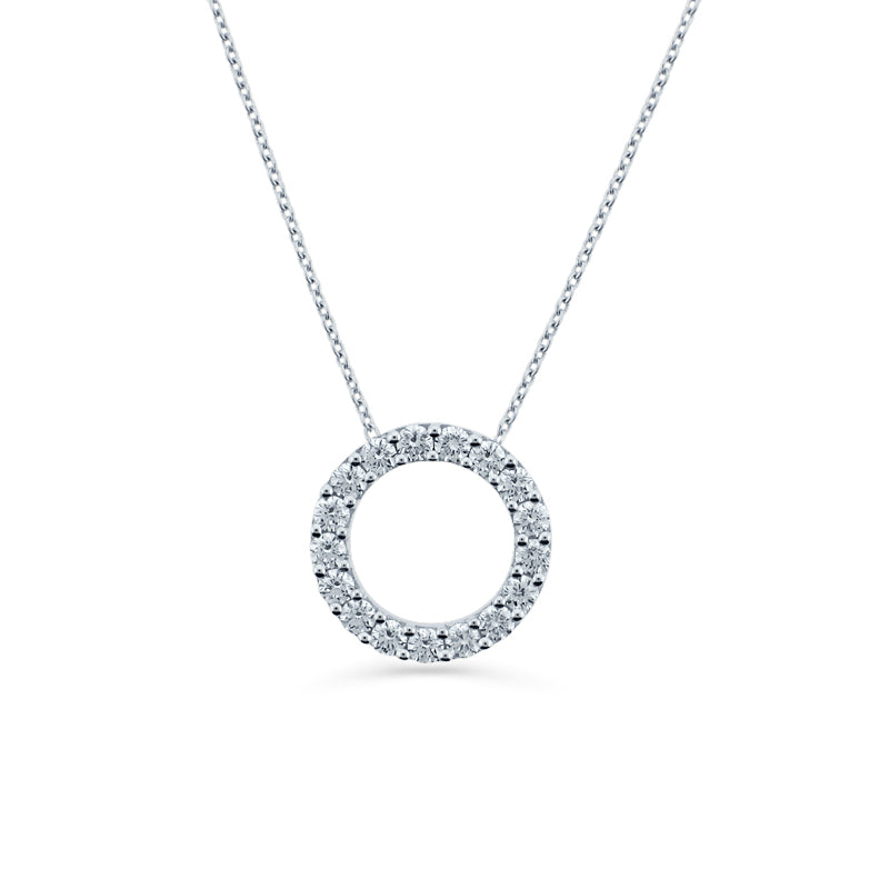 PRIVE' 18K WHITE GOLD 0.47CT DIAMOND CIRCLE OF LIFE PENDANT