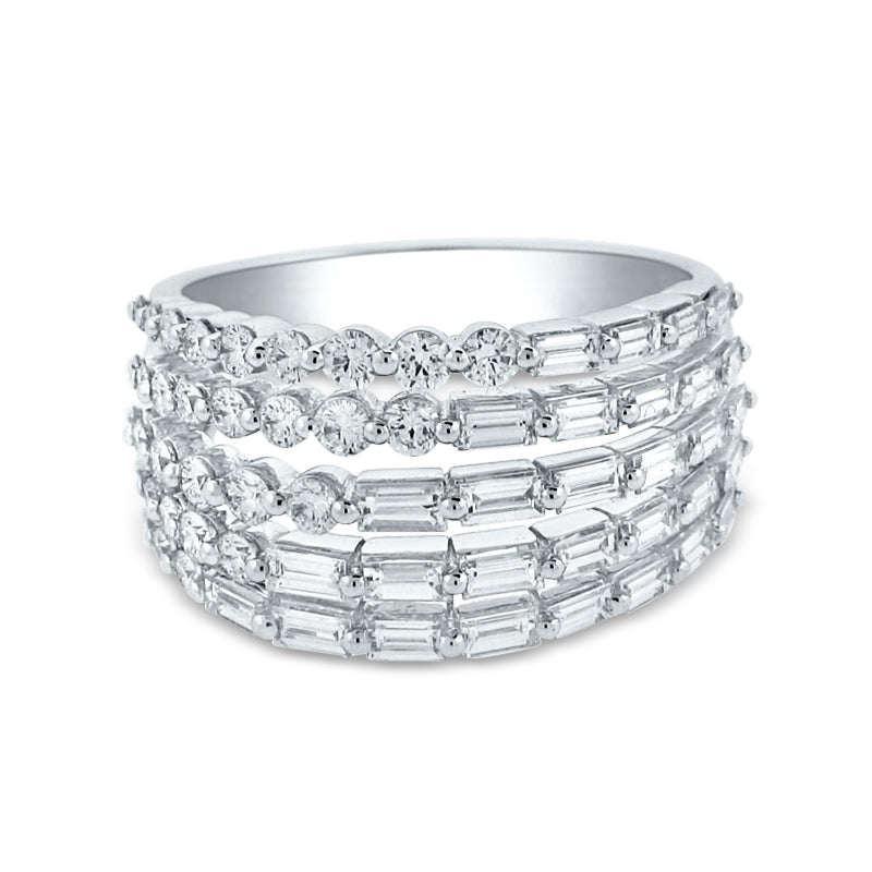 PRIVE'18K WHITE GOLD & 1.51CT DIAMOND LAYERED BAND