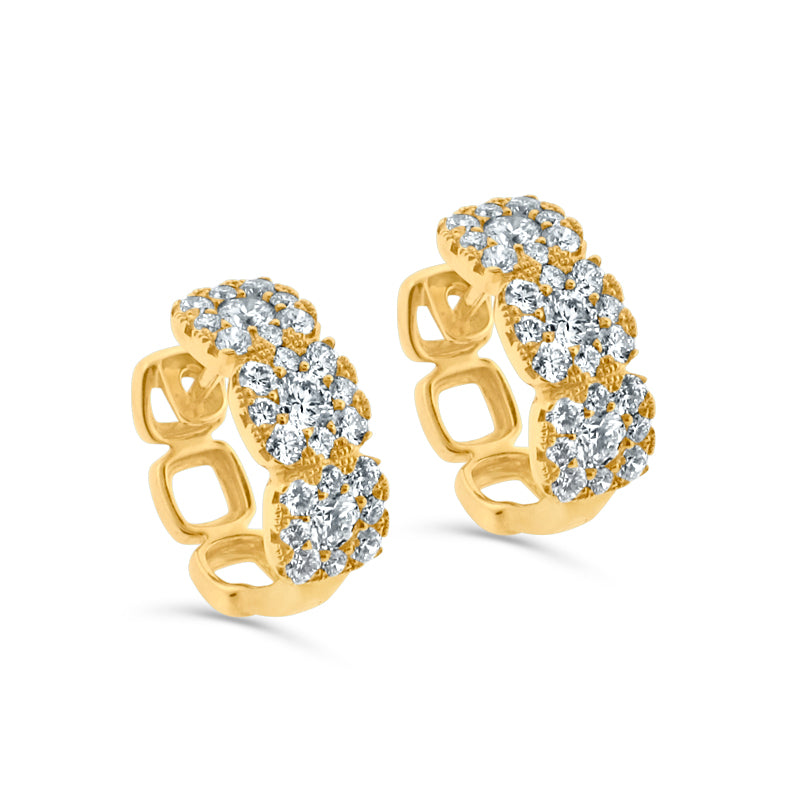 PRIVE' 18K YELLOW GOLD 1.57CT DIAMOND HUGGIES