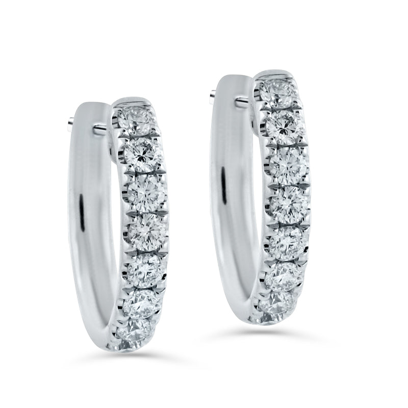 PRIVE 18K WHITE GOLD 1.32CT DIAMOND HOOPS