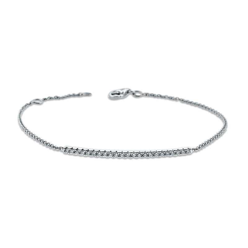 PRIVE 18K WHITE GOLD 0.23CT DIAMOND SMILE BRACELET