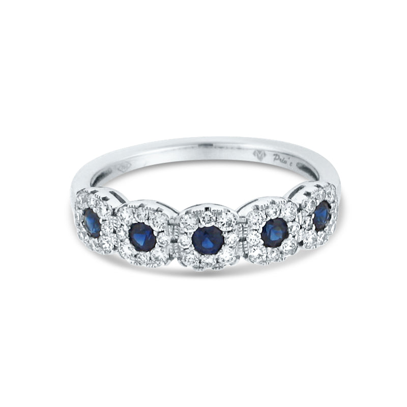 PRIVE 18K WHITE GOLD 0.30CT SAPHIRE & 0.37CT DIAMOND BAND