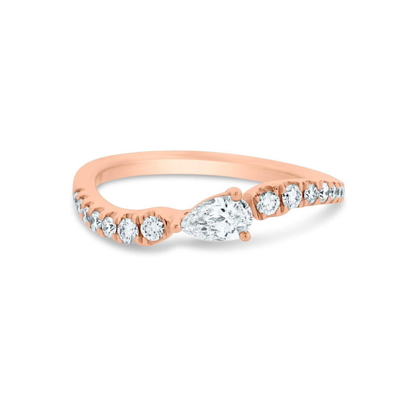 PRIVE'18K ROSE GOLD & .44CT DIAMOND STACKING CONTOUR RING