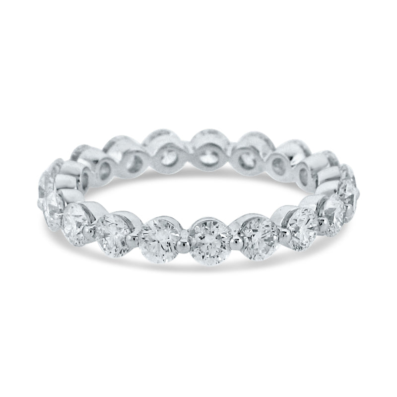 PRIVE' 18K WHITE GOLD 2.14CT SHARED PRONG DIAMOND ETERNITY BAND