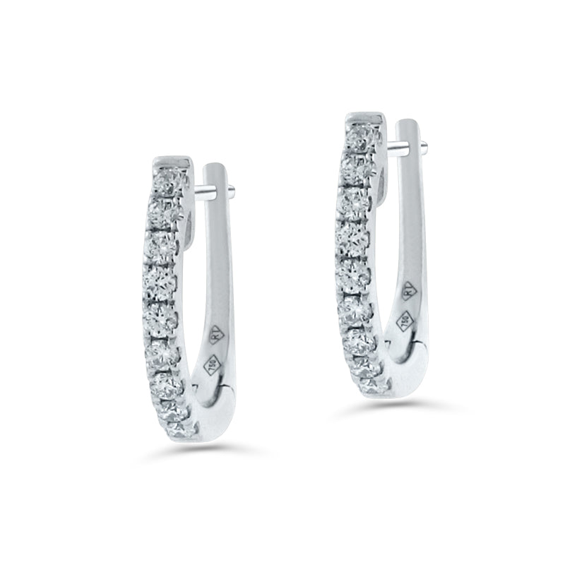 PRIVE' 18K WHITE GOLD 0.21CT DIAMOND HOOPS