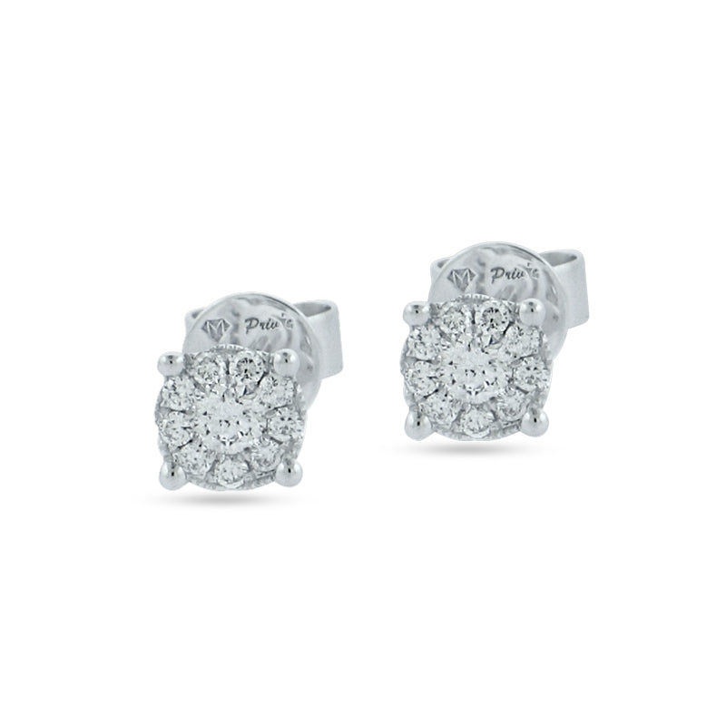 PRIVE'18K WHITE GOLD0 0.34CT DIAMOND STUD EARRINGS