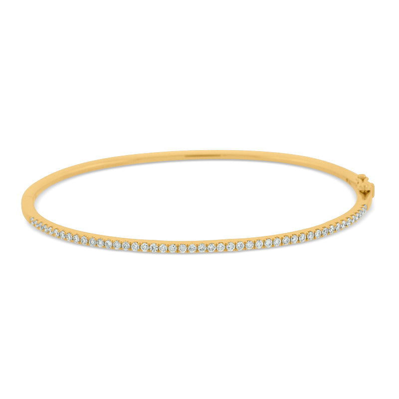 PRIVE' 18K YELLOW GOLD 0.55CT DIAMOND HINGED BANGLE